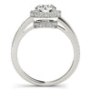 Load image into Gallery viewer, 14k White Gold Round Diamond Engagement Ring with Pave Set Halo (1 1/2 cttw)