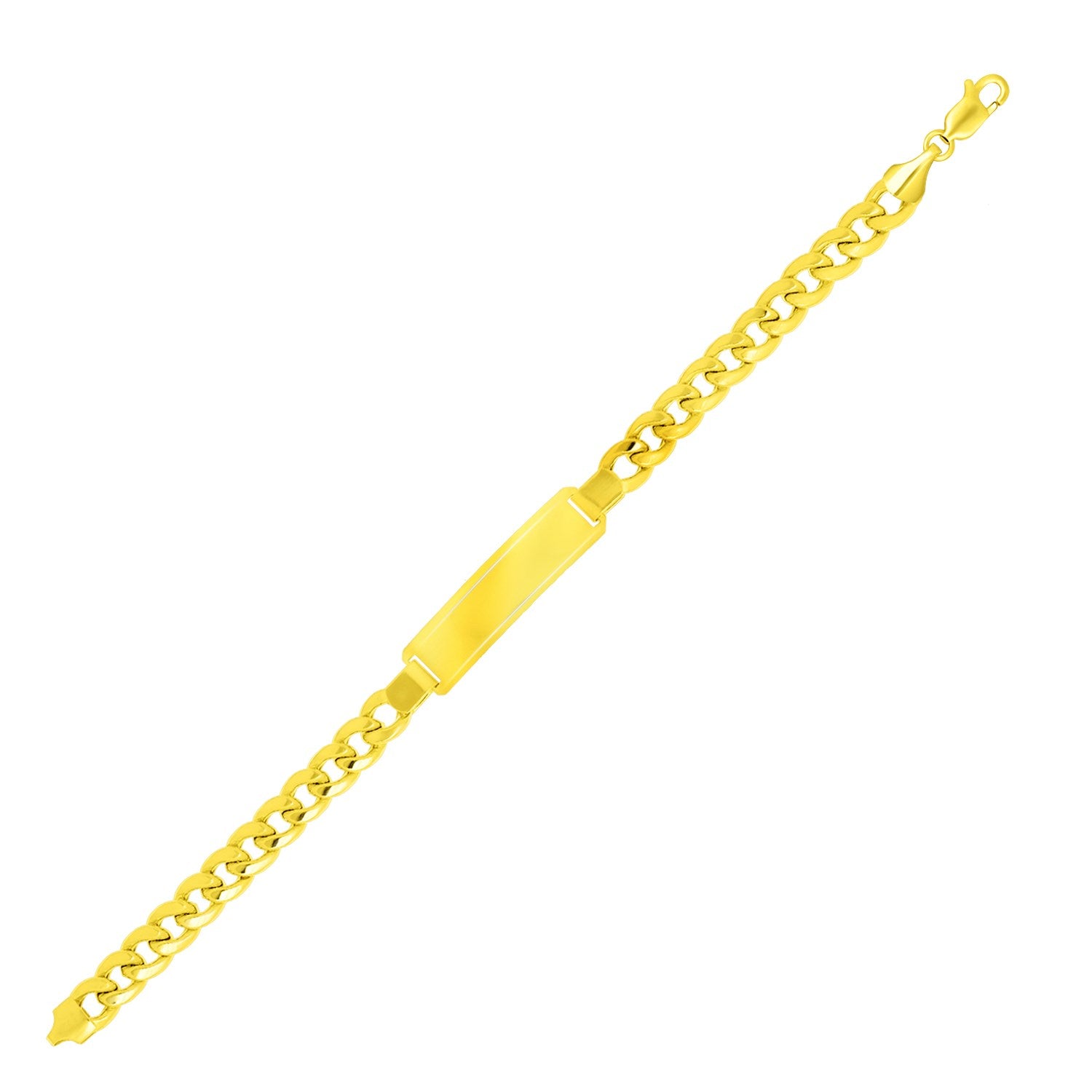 14k Yellow Gold Men's ID Cuban Chain Bracelet