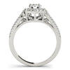 Load image into Gallery viewer, 14k White Gold Diamond Engagement Ring with Hexagon Halo Border (7/8 cttw)