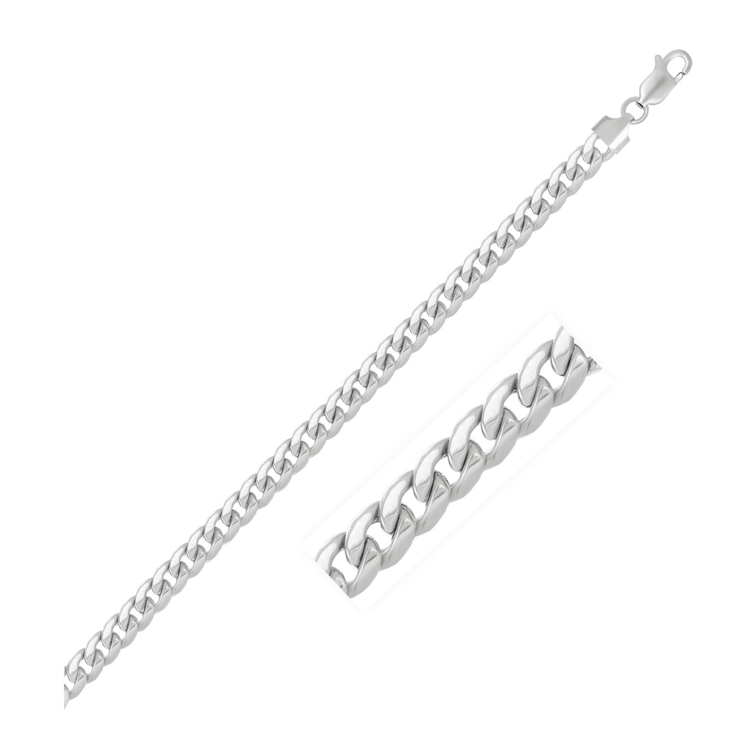 5.3mm 14k White Gold Light Miami Cuban Chain