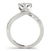 Load image into Gallery viewer, 14k White Gold Spiral Design Pronged Diamond Engagement Ring (1 1/8 cttw)