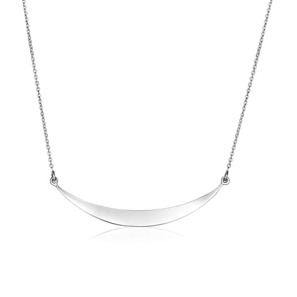 Sterling Silver Polished Curve Necklace