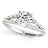 Load image into Gallery viewer, 14k White Gold Split Shank Round Pronged Diamond Engagement Ring (1 1/8 cttw)