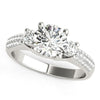 Load image into Gallery viewer, 14k White Gold 3 Stone Pave Set Band Diamond Engagement Ring (1 7/8 cttw)