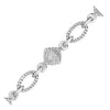 Load image into Gallery viewer, Sterling Silver Cable Oval and Square Link Bracelet with Diamonds (1/4 cttw)