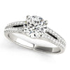 Load image into Gallery viewer, 14k White Gold Split Shank Round Diamond Engagement Ring (1 1/8 cttw)