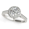Load image into Gallery viewer, 14k White Gold Halo Round Diamond Engagement Ring (1 1/4 cttw)