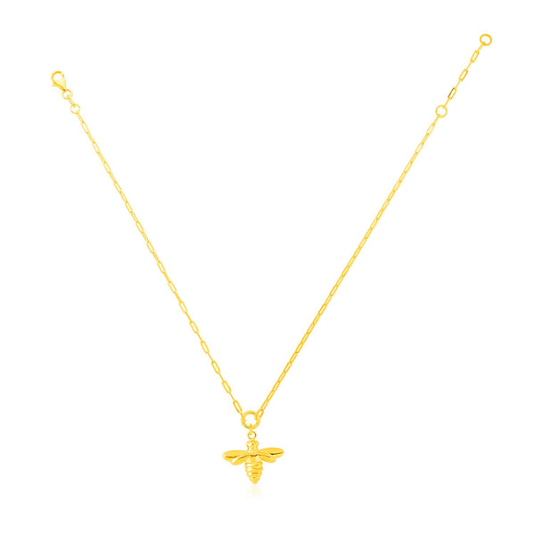 14K Yellow Gold Bee Necklace