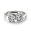 Load image into Gallery viewer, 14k White Gold Halo Set Round Two Stone Diamond Ring (3/8 cttw)