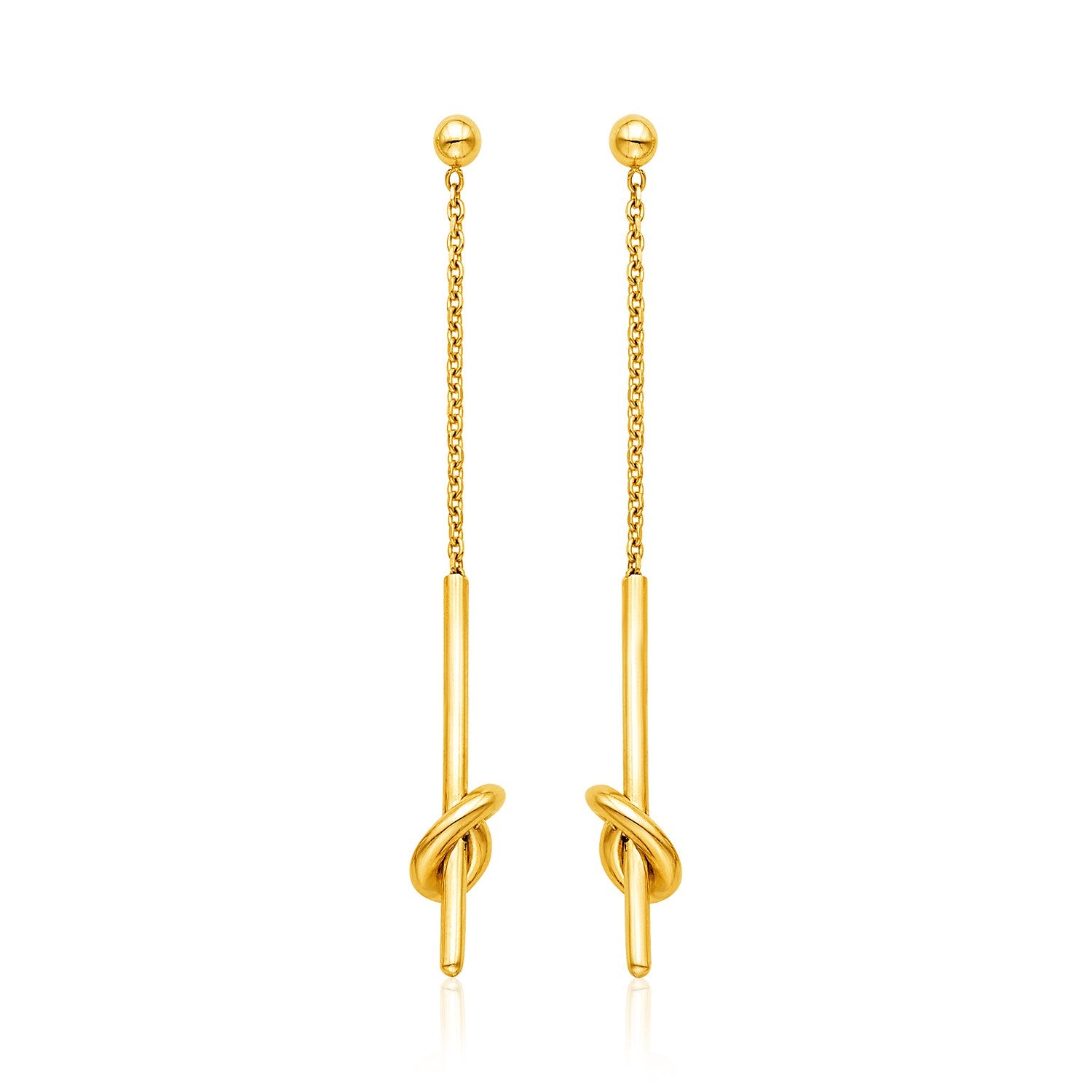 14k Yellow Gold Dangle Earrings with Knots