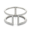 Load image into Gallery viewer, 14k White Gold Modern Dual Band Style Diamond Ring (1/2 cttw)