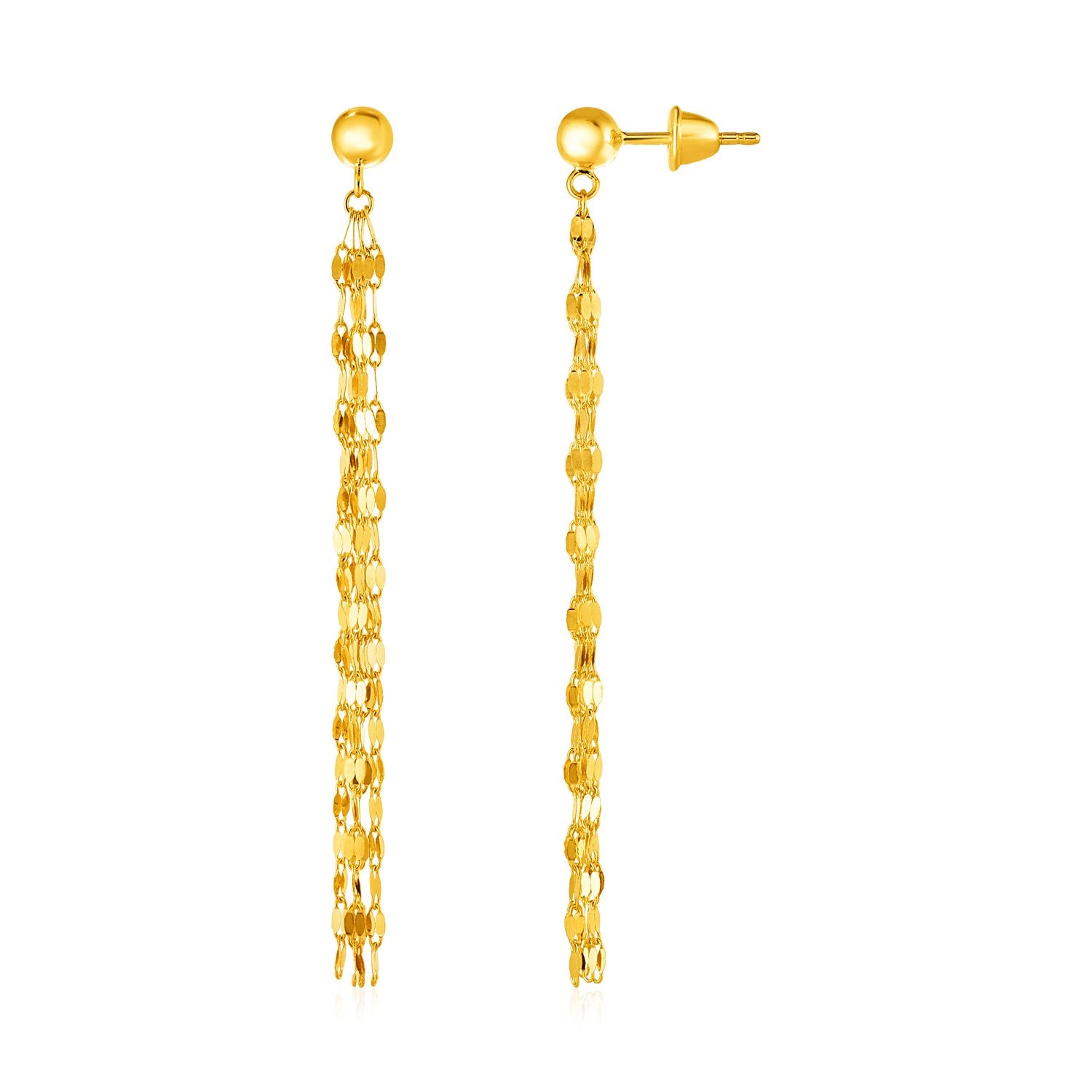 14k Yellow Gold Polished Drop Earrings