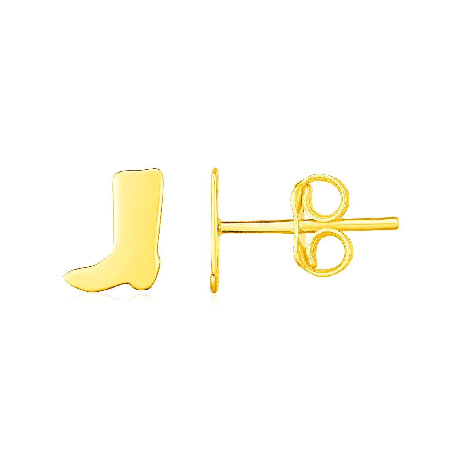 14K Yellow Gold Cowboy Boot Earrings