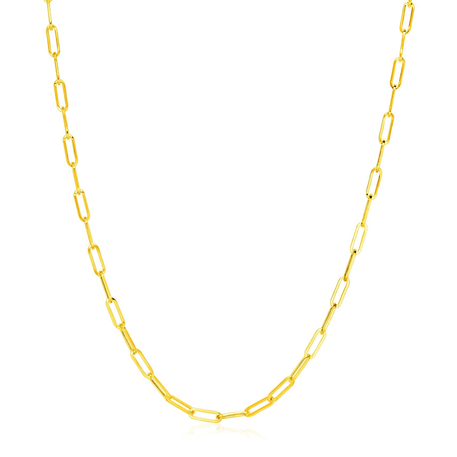 14K Yellow Gold Wide Paperclip Chain (3.3mm)