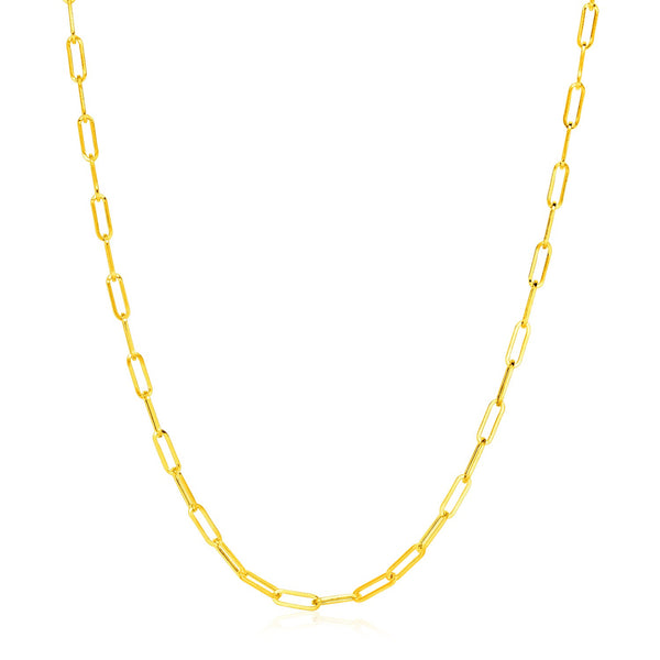 14K Yellow Gold Wide Paperclip Chain (3.3mm)