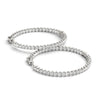 Load image into Gallery viewer, 14k White Gold Diamond Hoop Earrings with Shared Prong Setting (2 cttw)