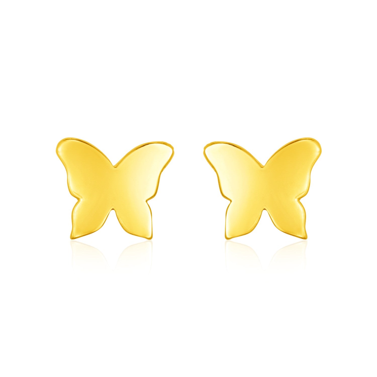 14k Yellow Gold Polished Butterfly Post Earrings