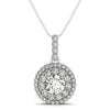 Load image into Gallery viewer, 14k White Gold Diamond Halo Round Shape Pendant (1 1/4 cttw)