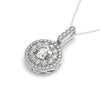 Load image into Gallery viewer, 14k White Gold Diamond Halo Round Shape Pendant (1 1/4 cttw)