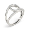 Load image into Gallery viewer, 14k White Gold Diamond Loop Style Dual Band Ring (1/2 cttw)