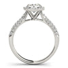 Load image into Gallery viewer, 14k White Gold Halo Diamond Engagement Ring with Pave Band (1 1/3 cttw)