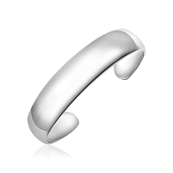 Sterling Silver Polished Domed Cuff Bangle