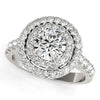 Load image into Gallery viewer, 14k White Gold Diamond Engagement Ring with Double Pave Halo (2 5/8 cttw)