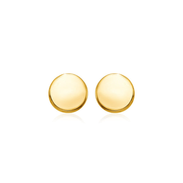 14k Yellow Gold Polished Round Post Earrings