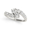 Load image into Gallery viewer, 14k White Gold Two Stone Overlap Design Diamond Ring (1 cttw)