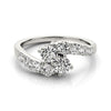 Load image into Gallery viewer, 14k White Gold Two Stone Overlap Design Diamond Ring (1 cttw)