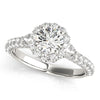 Load image into Gallery viewer, 14k White Gold Halo Round Diamond Engagement Pave Band Ring (2 cttw)