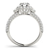 Load image into Gallery viewer, 14k White Gold Halo Round Diamond Engagement Pave Band Ring (2 cttw)