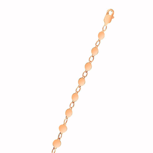 14k Rose Gold Bracelet with Polished Circles