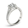 Load image into Gallery viewer, 14k White Gold Princes Cut Halo Split Shank Diamond Engagement Ring (2 cttw)