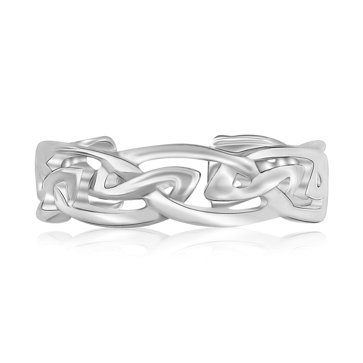 Sterling Silver Rhodium Plated Celtic Style Toe Ring