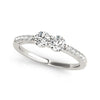 Load image into Gallery viewer, 14k White Gold Two Stone Round Diamond Ring (5/8 cttw)