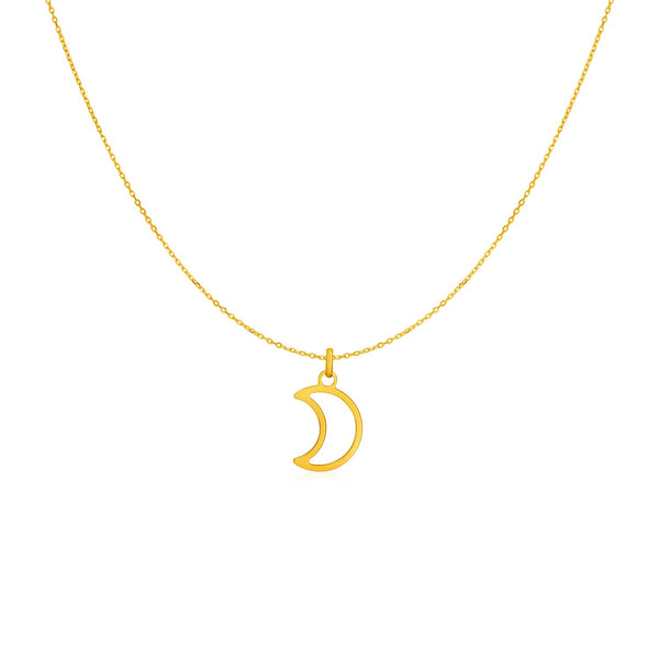 14k Yellow Gold Necklace with Moon