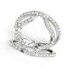 Load image into Gallery viewer, 14k White Gold Diamond Flower Style Dual Band Ring (5/8 cttw)