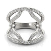 Load image into Gallery viewer, 14k White Gold Diamond Flower Style Dual Band Ring (5/8 cttw)