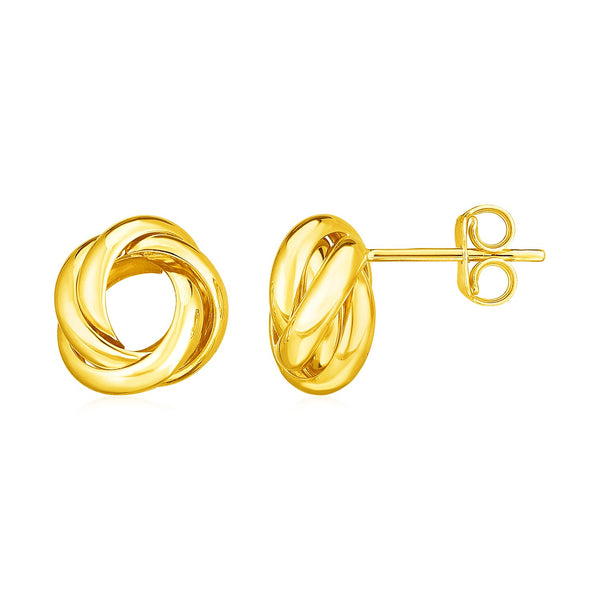 14k Yellow Gold Polished Love Knot Earrings