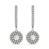 Load image into Gallery viewer, 14k White Gold Double Halo Round Diamond Drop Earrings (1 cttw)