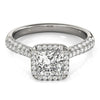 Load image into Gallery viewer, 14k White Gold Halo Pave Band Diamond Engagement Ring (1 1/3 cttw)