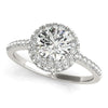 Load image into Gallery viewer, 14k White Gold Classic Round Diamond Pave Design Engagement Ring (1 1/2 cttw)