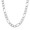 Load image into Gallery viewer, Rhodium Plated 11.6mm Sterling Silver Figaro Style Chain