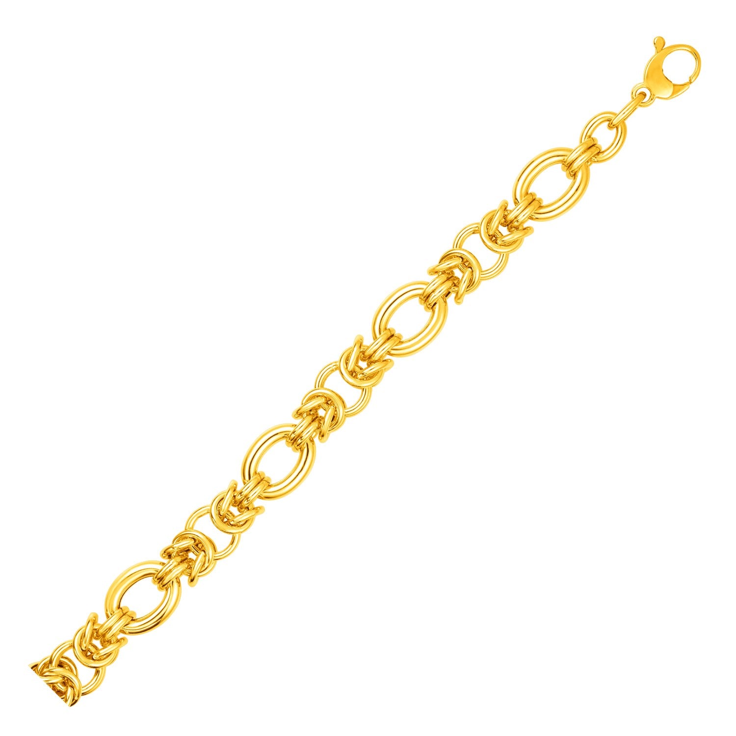 14k Yellow Gold Chainmaille Motif Bracelet