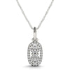Load image into Gallery viewer, Outer Oval Shaped Two Stone Diamond Pendant in 14k White Gold (5/8 cttw)