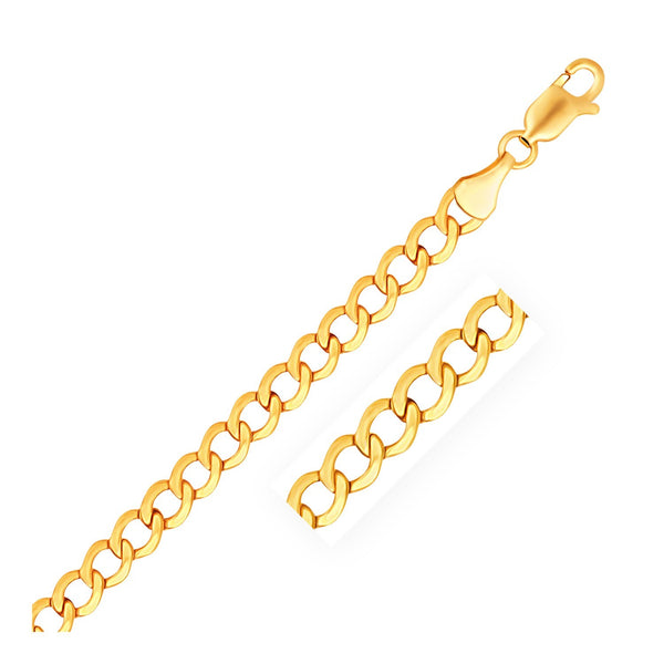 5.3mm 10k Yellow Gold Curb Chain