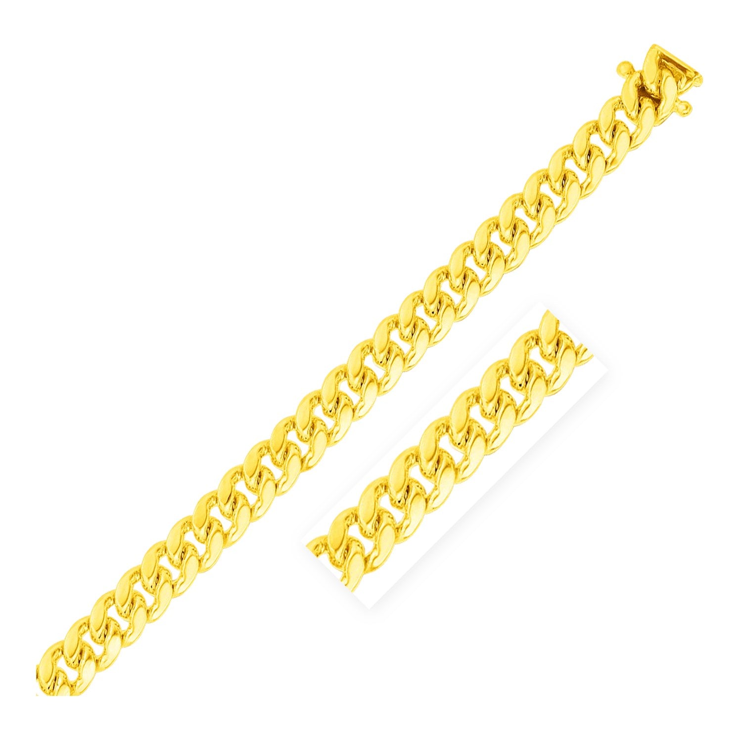 8.25mm 14k Yellow Gold Classic Miami Cuban Bracelet