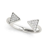 Load image into Gallery viewer, 14k White Gold Diamond Arrowhead Open Ring (1/5 cttw)