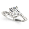 Load image into Gallery viewer, 14k White Gold Bypass Round Solitaire Diamond Engagement Ring (1 cttw)